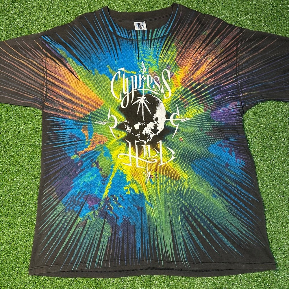 Vintage 90s Cypress Hill AOP Single Stitch T‎ Shirt XL Black 1993 Rare Hip Hop